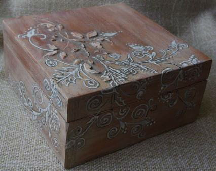 pudełko drewniane bielone #decoupage #netgaleria #obrazki #rumia #steresa #szkatułka