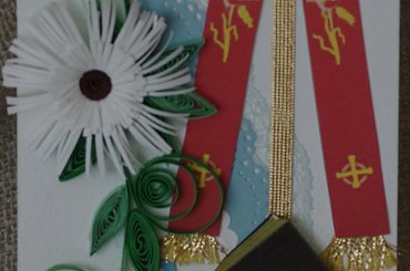 kartka z okazji święceń diakonatu #KartkaRęcznieRobiona #NaKomunię #quilling #ŚwieceniaKapłańskie #ŚwięceniaKapłańskie #ZOkazjiPierwszejKomunii