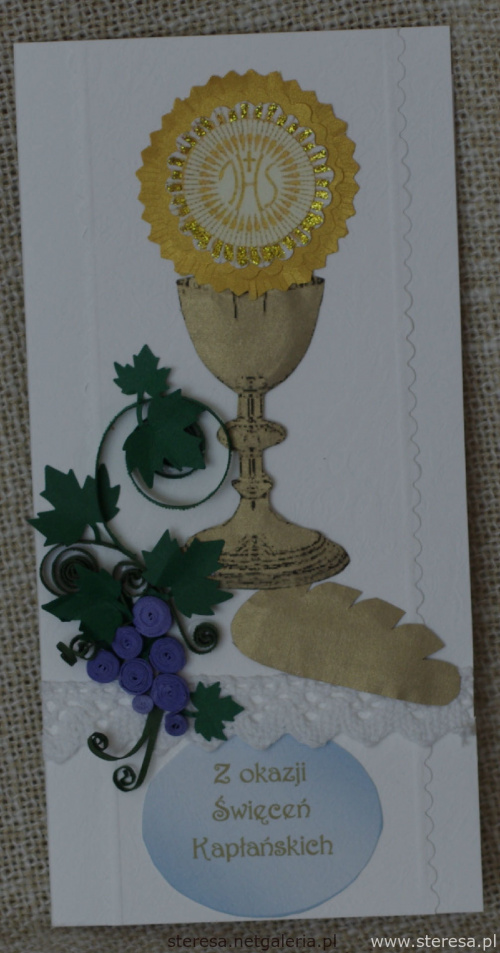 kartka na święcenia kapłańskie #KartkaRęcznieRobiona #NaKomunię #quilling #ŚwieceniaKapłańskie #ŚwięceniaKapłańskie #ZOkazjiPierwszejKomunii