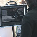 Postój w lesie.. z powodu pracy ekipy filmowej na leśnej drodze.