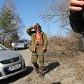 Postój w lesie.. z powodu pracy ekipy filmowej na leśnej drodze.