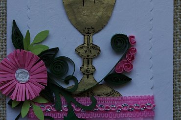 pamiątka komunijna #KartkaRęcznieRobiona #NaKomunię #quilling #ŚwieceniaKapłańskie #ŚwięceniaKapłańskie #ZOkazjiPierwszejKomunii