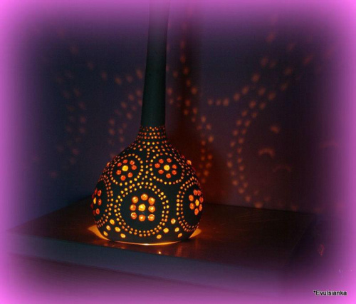 Lampa z Tykwy 1 - wykonana samodzielnie #decoupage #lampa #StaraŻelazko #tykwa