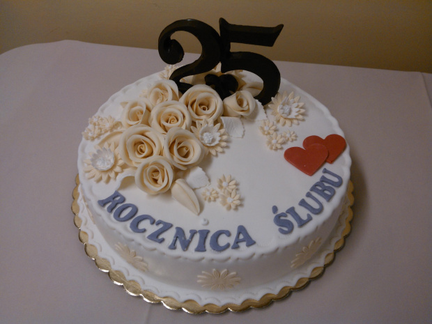 25 -ta rocznica ślubu #rocznica #tort #róże