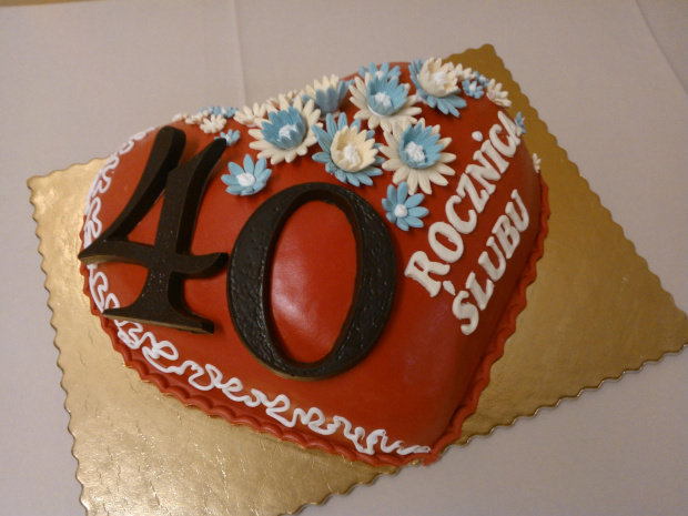 40 - ta rocznica ślubu #serce #tort #rocznica #czterdziestka