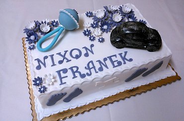 Torcik na chchciny Nixona i Franka #tort #chcziny #imię #garbus #samochód