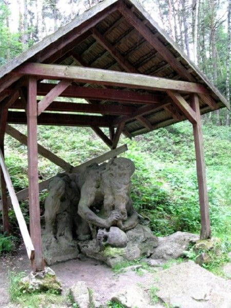 Nový les u írče koło Kuksu (Czechy) park rzeźb Betlém