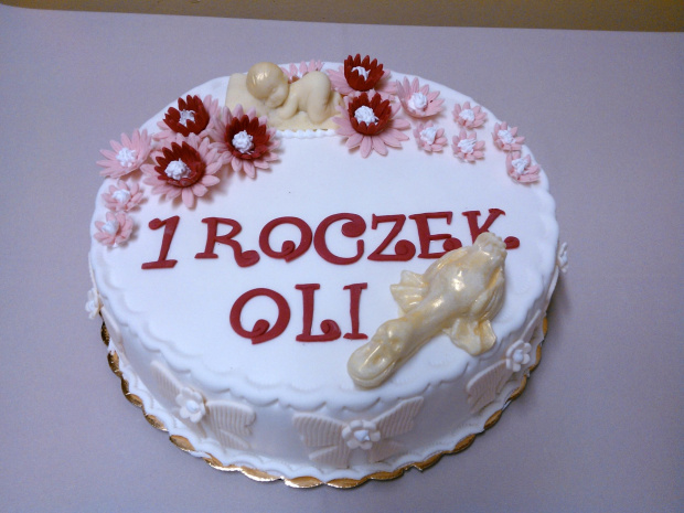 Torcik na 1 urodziny Oli #roczek #TotyUrodzinowy #tort #OlaImie