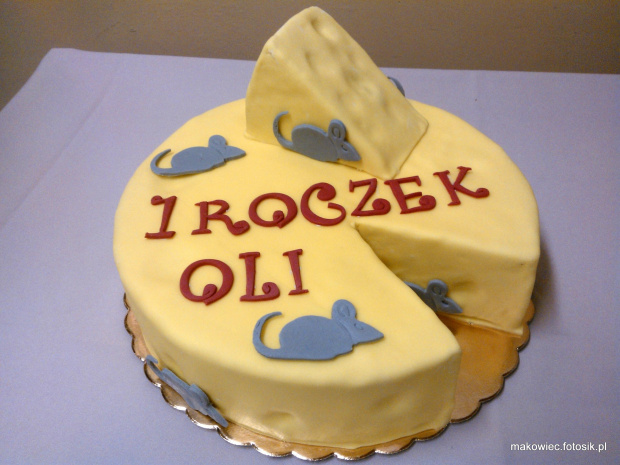 Torcik na pierwsze urodziny Oli #serek #tort #roczek #mysz #myszki #ser #urodziny