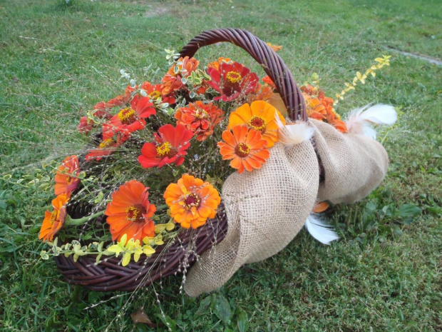 Jesienne dekoracje w wykonane przez słuchaczy Studium kształcącego w zawodzie florysta. Zdjęcia udostępniła Renata Galas #Sobieszyn #Brzozowa #Florysta