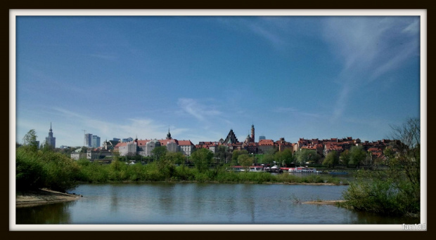 Panorama Warszawy z praskiego brzegu Wisły #warszawa #Wisła #panorama