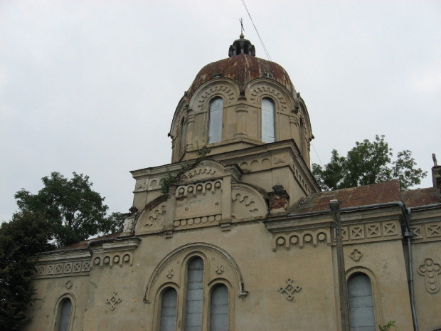 Widok bocznej ściany i wieży #Krzywcza #cerkiew #DolinaSanu