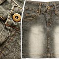 spódnica vintage
marka: DENIM_CO
kolor: grafitowy
materiał: jeans
skład: 98% bawełna, 2% elastan
rozmiar: 140 cm
wiek: 9-10 lat
dł. całkowita: 38 cm
obw. pasa: (max.) 2* 32 cm
obw. bioder: 2* 39 cm
obw. na dole: 2* 38
Stan:
bdb