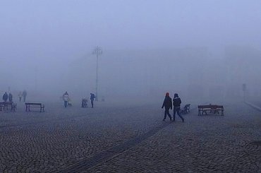 Pejzaż Starego Rynku Bydgoskiego 1 #architektura #barwy #Bydgoszcz #jesień #kolory #mgła #przyroda