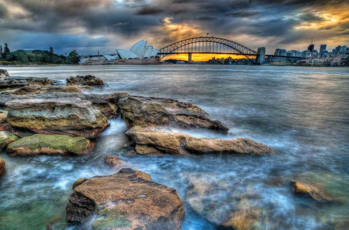 5-cio ekspozycyjny widok na Opere #chmury #ocean #poranek #przyroda #woda #WschódSłońca #Sydney