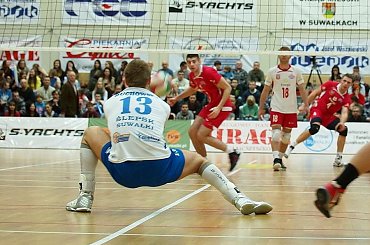 Mecz I ligi siatkówki mężczyzn: Ślepsk Suwałki – Energa Pekpol Ostrołęka 3:1, Hala OSiR, 16 marca 2013 #Ślepsk #Suwałki #EnergaPekpolOstrołęka #HalaOSiR #siatkówka #ILiga