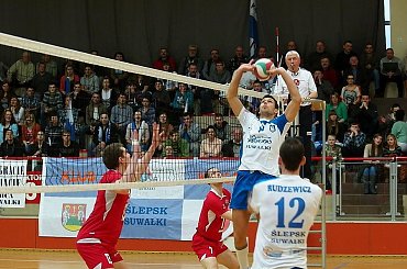 Mecz I ligi siatkówki mężczyzn: Ślepsk Suwałki – Energa Pekpol Ostrołęka 3:1, Hala OSiR, 16 marca 2013 #Ślepsk #Suwałki #EnergaPekpolOstrołęka #HalaOSiR #siatkówka #ILiga