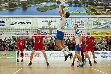 Mecz I ligi siatkówki mężczyzn: Ślepsk Suwałki – Energa Pekpol Ostrołęka 3:1, Hala OSiR, 16 marca 2013 #Ślepsk #Suwałki #EnergaPekpolOstrołęka #HalaOSiR #siatkówka #ILiga