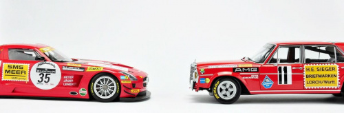 Mercedes SLS AMG GT3 Black Falcon SPA 2011 & Mercedes 300 SEL 6.8 AMG 24H PAUL Richard 1971 - 1:18