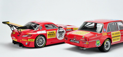 Mercedes SLS AMG GT3 Black Falcon SPA 2011 & Mercedes 300 SEL 6.8 AMG 24H PAUL Richard 1971 - 1:18