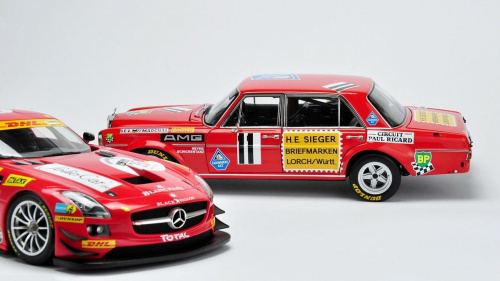 Mercedes SLS AMG GT3 Black Falcon SPA 2011 & Mercedes 300 SEL 6.8 AMG 24H PAUL Richard 1971 - 1:18