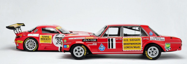 Mercedes SLS AMG GT3 Black Falcon SPA 2011 & Mercedes 300 SEL 6.8 AMG 24H PAUL Richard 1971 - 1:18