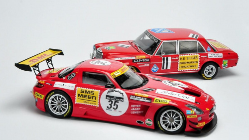 Mercedes SLS AMG GT3 Black Falcon SPA 2011 & Mercedes 300 SEL 6.8 AMG 24H PAUL Richard 1971 - 1:18