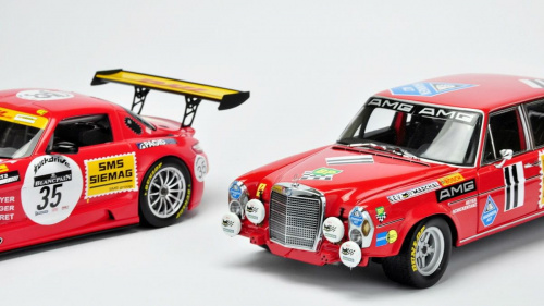 Mercedes SLS AMG GT3 Black Falcon SPA 2011 & Mercedes 300 SEL 6.8 AMG 24H PAUL Richard 1971 - 1:18