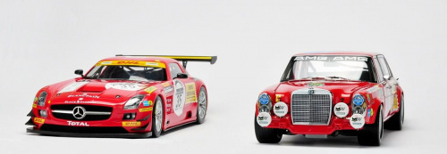 Mercedes SLS AMG GT3 Black Falcon SPA 2011 & Mercedes 300 SEL 6.8 AMG 24H PAUL Richard 1971 - 1:18