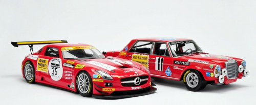 Mercedes SLS AMG GT3 Black Falcon SPA 2011 & Mercedes 300 SEL 6.8 AMG 24H PAUL Richard 1971 - 1:18