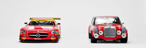 Mercedes SLS AMG GT3 Black Falcon SPA 2011 & Mercedes 300 SEL 6.8 AMG 24H PAUL Richard 1971 - 1:18