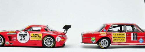 Mercedes SLS AMG GT3 Black Falcon SPA 2011 & Mercedes 300 SEL 6.8 AMG 24H PAUL Richard 1971 - 1:18