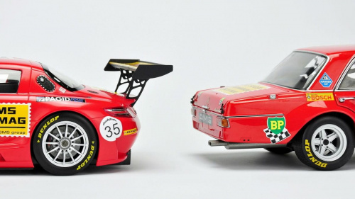 Mercedes SLS AMG GT3 Black Falcon SPA 2011 & Mercedes 300 SEL 6.8 AMG 24H PAUL Richard 1971 - 1:18