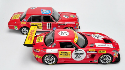 Mercedes SLS AMG GT3 Black Falcon SPA 2011 & Mercedes 300 SEL 6.8 AMG 24H PAUL Richard 1971 - 1:18