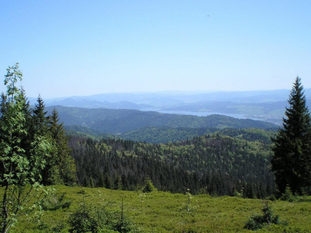 Pasmo Lubania, Pieniny i Jezioro Czorsztyńskie z Hali Młyńskiej #góry #beskidy #gorce #turbacz #HalaDługa #łopuszna