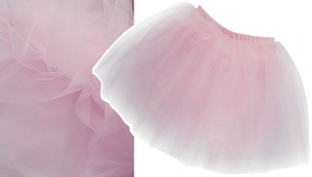 spódnica/tutu
uszyta na podszewce
w okół pasa biegnie gumka
marka: PRIMARK ESSENTIALS
kolor: pudrowy róż
materiał: tiul, trykot
skład: 100% nylon,
podszewka: 100% bawełna
rozmiar: 98 cm
wiek: 2-3 lat.
dł. całkowita: 25 cm
obw. pod pasa: 2* 19-27 cm
obw...