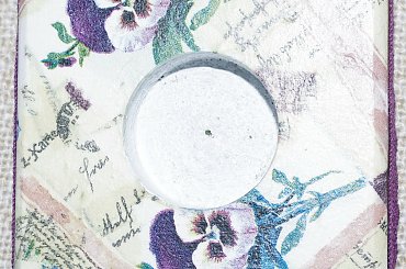 steresa, decoupage,świecznik drewniany #bombki #BożeNarodzenie #chustecznik #doniczkai #dzwonki #ozdoby #steresa #świąteczne