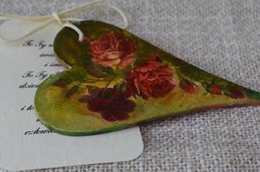 Serce walentynka,decoupage #decoupage #netgaleria #ObrazekDrewniany #obrazki #rumia #steresa