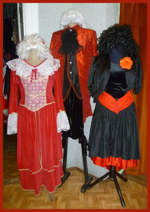 Czerwono-suknia barok, rozm. 42-44, liberia rozm.M, suknia w stylu hiszpanskim, rozm.36-38